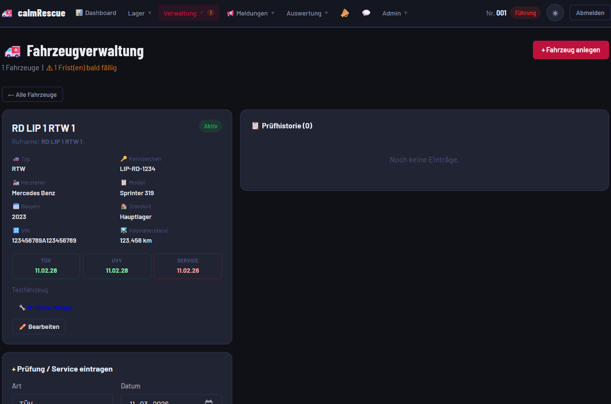 KfZ-Verwaltung Screenshot